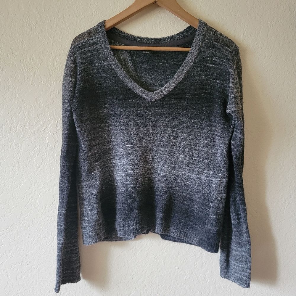 Prana Ombre Gray V-Neck Sweater